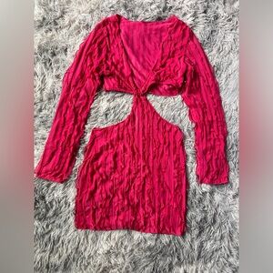 Vibrant Pink Cut-Out Dress